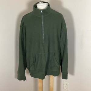 Everlane Men's XXL French Terry Quarter-Zip Sweatshirt in Dark Green